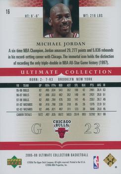 2005-06 Upper Deck Ultimate Collection #16 Michael Jordan Back