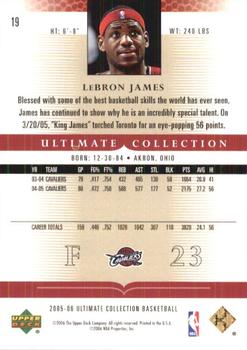 2005-06 Upper Deck Ultimate Collection #19 LeBron James Back