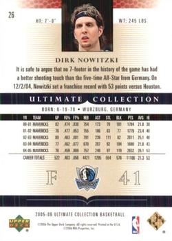 2005-06 Upper Deck Ultimate Collection #26 Dirk Nowitzki Back