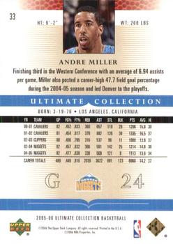 2005-06 Upper Deck Ultimate Collection #33 Andre Miller Back