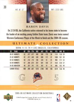 2005-06 Upper Deck Ultimate Collection #39 Baron Davis Back