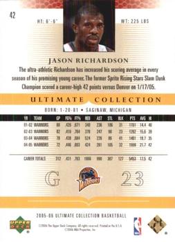 2005-06 Upper Deck Ultimate Collection #42 Jason Richardson Back