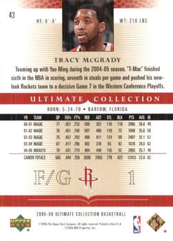 2005-06 Upper Deck Ultimate Collection #43 Tracy McGrady Back