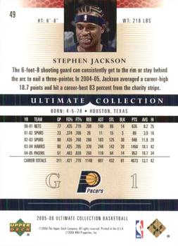 2005-06 Upper Deck Ultimate Collection #49 Stephen Jackson Back