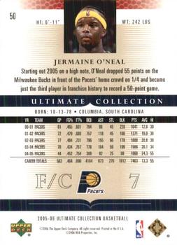 2005-06 Upper Deck Ultimate Collection #50 Jermaine O'Neal Back