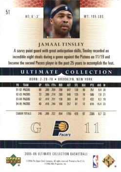 2005-06 Upper Deck Ultimate Collection #51 Jamaal Tinsley Back