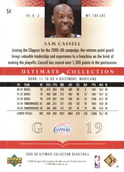 2005-06 Upper Deck Ultimate Collection #54 Sam Cassell Back