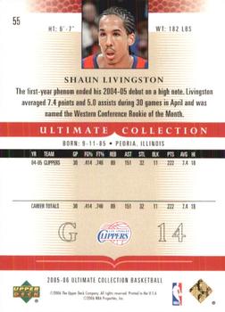 2005-06 Upper Deck Ultimate Collection #55 Shaun Livingston Back