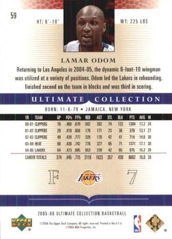 2005-06 Upper Deck Ultimate Collection #59 Lamar Odom Back