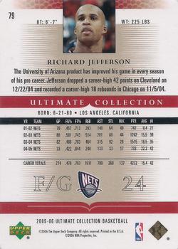 2005-06 Upper Deck Ultimate Collection #79 Richard Jefferson Back