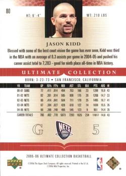 2005-06 Upper Deck Ultimate Collection #80 Jason Kidd Back