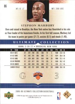 2005-06 Upper Deck Ultimate Collection #86 Stephon Marbury Back