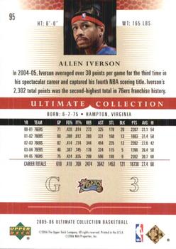 2005-06 Upper Deck Ultimate Collection #95 Allen Iverson Back