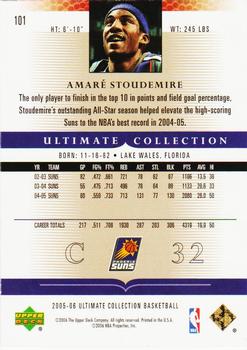 2005-06 Upper Deck Ultimate Collection #101 Amare Stoudemire Back