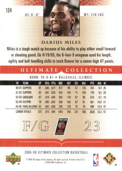 2005-06 Upper Deck Ultimate Collection #104 Darius Miles Back
