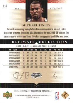 2005-06 Upper Deck Ultimate Collection #114 Michael Finley Back