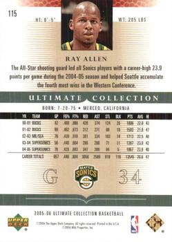 2005-06 Upper Deck Ultimate Collection #115 Ray Allen Back