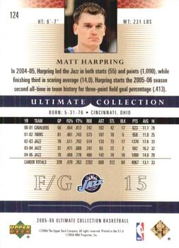 2005-06 Upper Deck Ultimate Collection #124 Matt Harpring Back