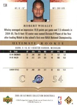 2005-06 Upper Deck Ultimate Collection #134 Robert Whaley Back