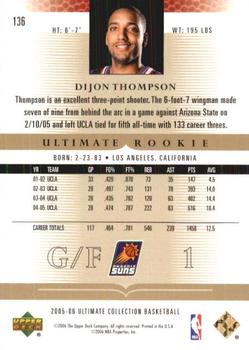 2005-06 Upper Deck Ultimate Collection #136 Dijon Thompson Back