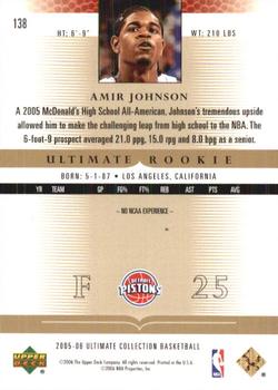 2005-06 Upper Deck Ultimate Collection #138 Amir Johnson Back