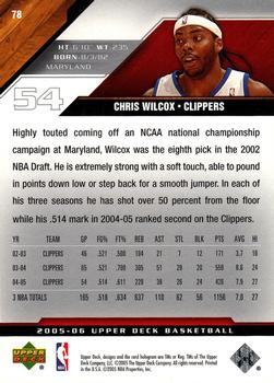 2005-06 Upper Deck #78 Chris Wilcox Back