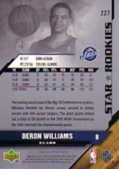 2005-06 Upper Deck #227 Deron Williams Back