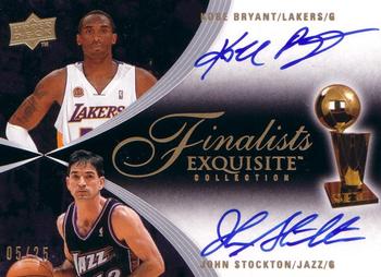 2007-08 Upper Deck Exquisite Collection - Finalists Autographs Dual #FA-BS Kobe Bryant / John Stockton Front