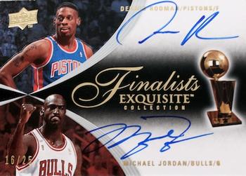 2007-08 Upper Deck Exquisite Collection - Finalists Autographs Dual #FA-JR Michael Jordan / Dennis Rodman Front