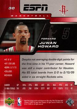 2005-06 Upper Deck ESPN #30 Juwan Howard Back