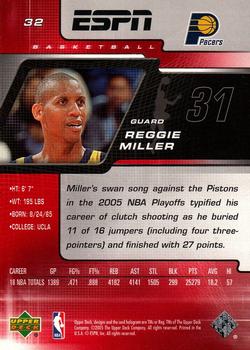 2005-06 Upper Deck ESPN #32 Reggie Miller Back