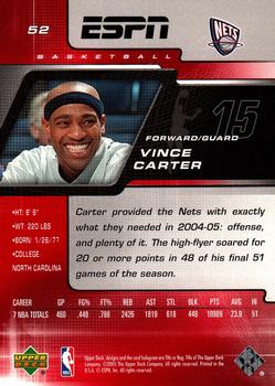 2005-06 Upper Deck ESPN #52 Vince Carter Back
