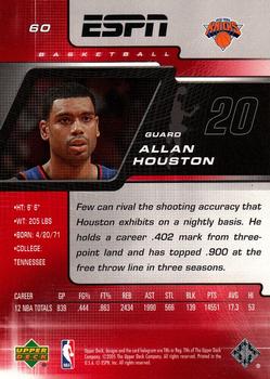 2005-06 Upper Deck ESPN #60 Allan Houston Back
