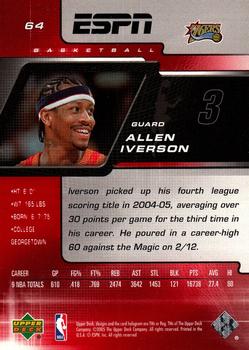 2005-06 Upper Deck ESPN #64 Allen Iverson Back