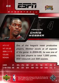 2005-06 Upper Deck ESPN #66 Chris Webber Back