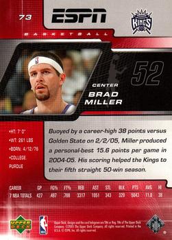2005-06 Upper Deck ESPN #73 Brad Miller Back