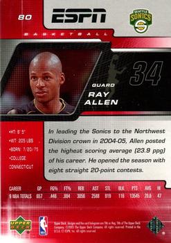 2005-06 Upper Deck ESPN #80 Ray Allen Back