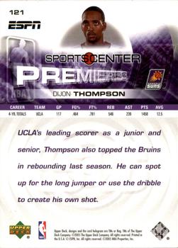 2005-06 Upper Deck ESPN #121 Dijon Thompson Back