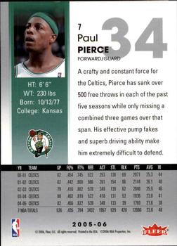 2005-06 Hoops #7 Paul Pierce Back