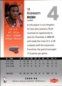 2005-06 Hoops #13 Kareem Rush Back