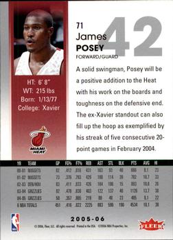2005-06 Hoops #71 James Posey Back