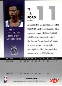 2005-06 Hoops #72 T.J. Ford Back