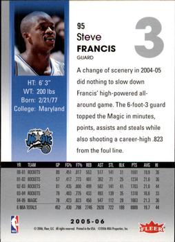 2005-06 Hoops #95 Steve Francis Back