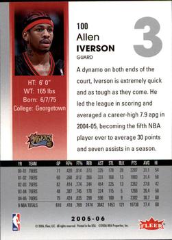 2005-06 Hoops #100 Allen Iverson Back