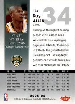 2005-06 Hoops #123 Ray Allen Back
