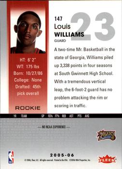 2005-06 Hoops #147 Louis Williams Back