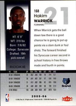 2005-06 Hoops #168 Hakim Warrick Back