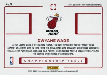 2021-22 Panini Photogenic - Championship Feels #5 Dwyane Wade Back