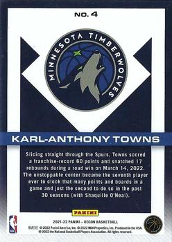 2021-22 Panini Recon #4 Karl-Anthony Towns Back