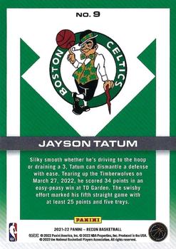 2021-22 Panini Recon #9 Jayson Tatum Back